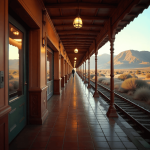 Feature image of African luxury train stations showing iconic hubs from Tangier Ville and Marrakech in Morocco to Pretoria in South Africa, Windhoek in Namibia, Cairo Ramses in Egypt, and Victoria Falls in Zimbabwe.